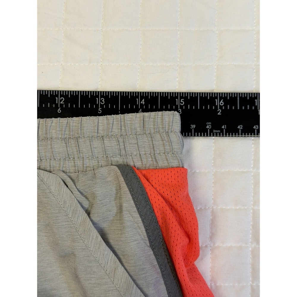 Under Armour Gray Coral Running Shorts Built In Brief Lined Women's 30" Waist